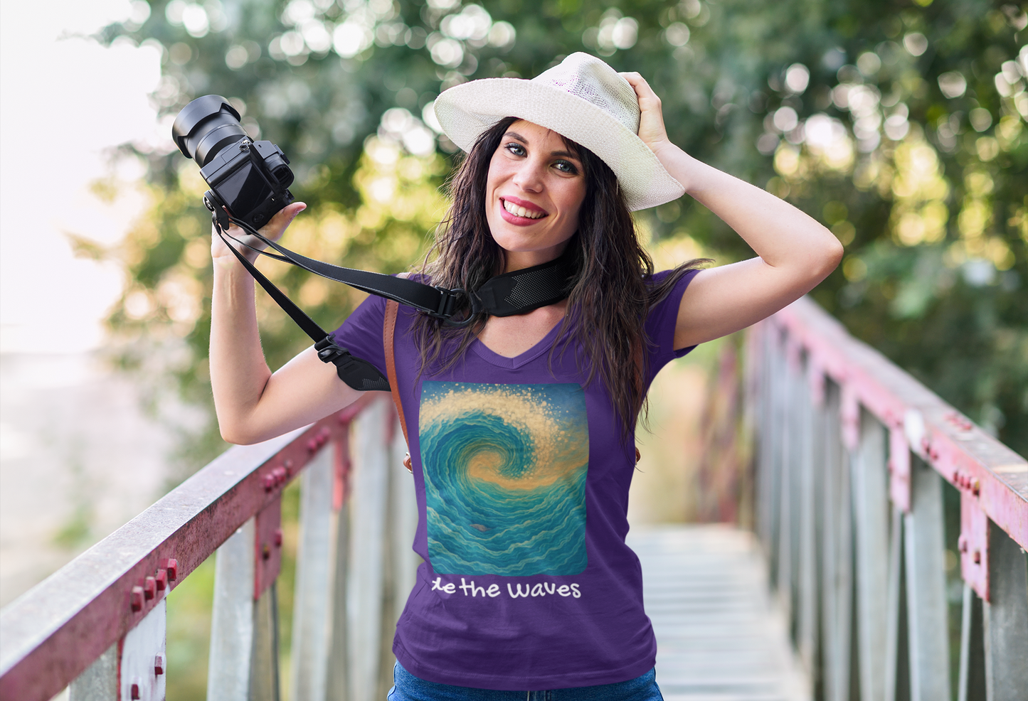 Ride the Waves V-Neck Tee
