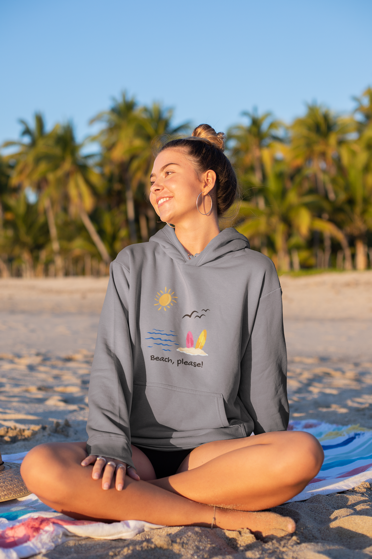 Beach Please! — Graphic Unisex Hoodie