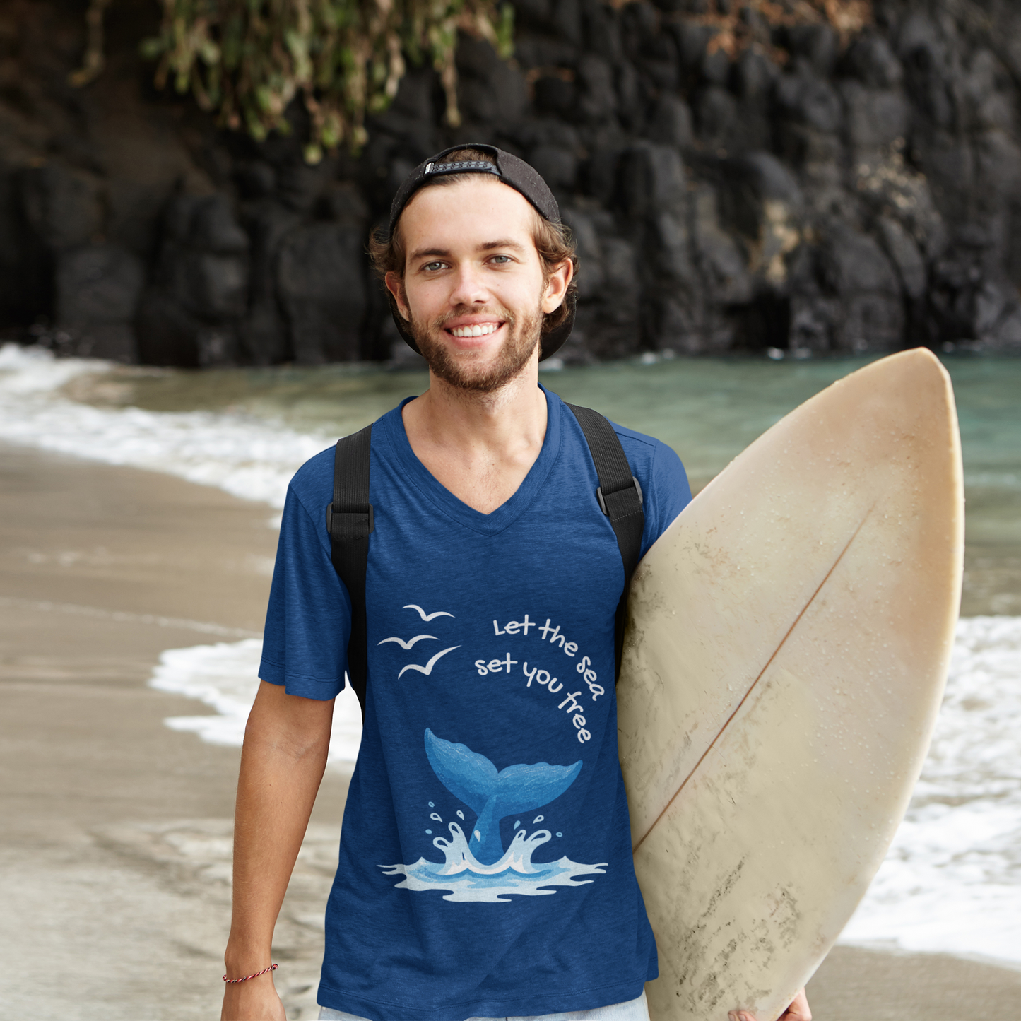 Let the Sea Set You Free - Unisex V-Neck Shirt